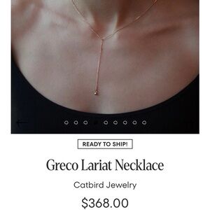 Women’s Solid Gold 14K Catbird 19.25” Adjustable Greco Lariat Necklace *New*